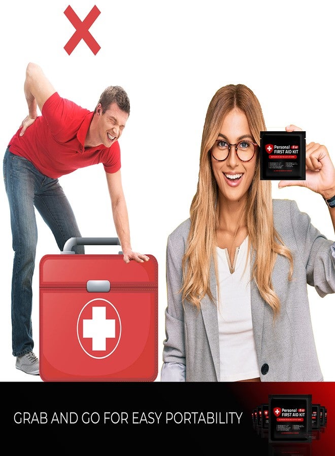 pH Advantage 3 x Portable Travel Size First Aid Kit | Perfect for Home, Office, Car, School, Business, Travel, Hiking, Hunting, and Outdoors | Individually Wrapped First Aid Products (Black) - Image 5